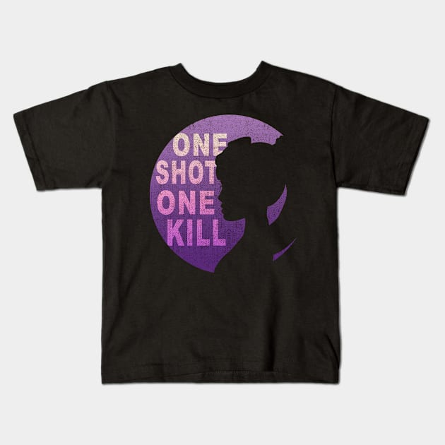 Overwatch Widowmaker Silhouette Kids T-Shirt by ChasingBlue